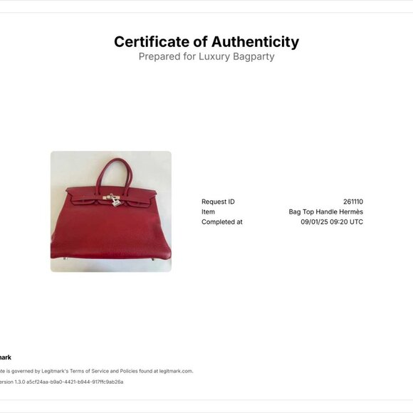 Hermes Birkin Togo 35 Red/Silver - Picture 2 of 10